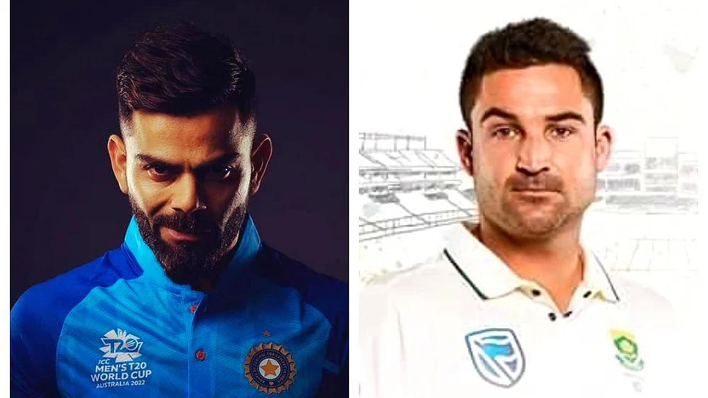 Virat Kohli (left) and Dean Elgar