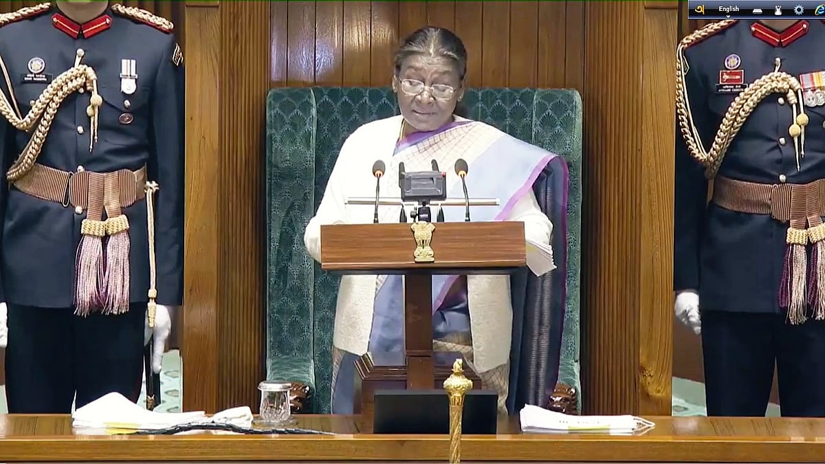 President Murmu in Parliament (video screengrab)