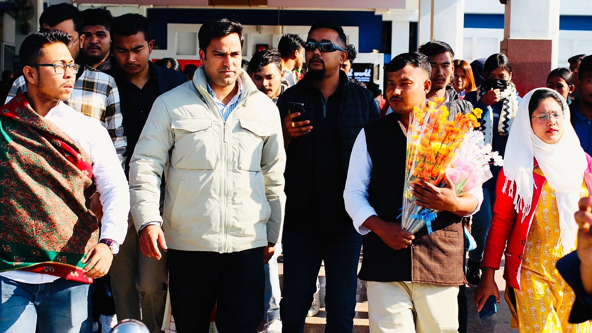 National Students' Union of India President Varun Choudhary (centre) in Manipur to review Bharat Jodo Nyay Yatra preparations