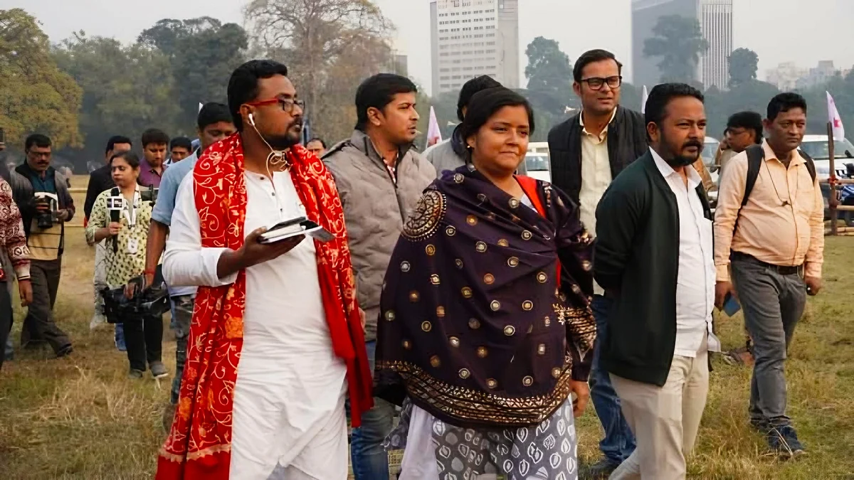 Minakshi Mukherjee on the morning of the Brigade rally (photo: Facebook/minakshimukerjee