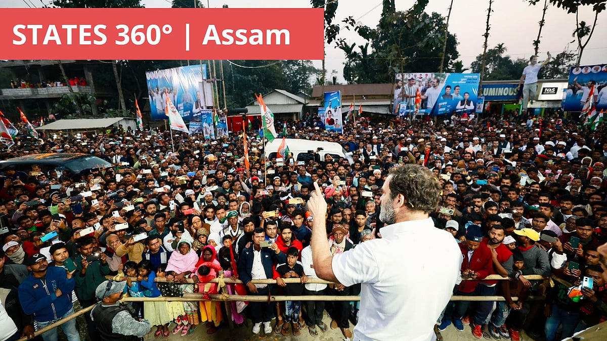 Rahul Gandhi addresses a Bharat Jodo Nyay Yatra gathering in Assam