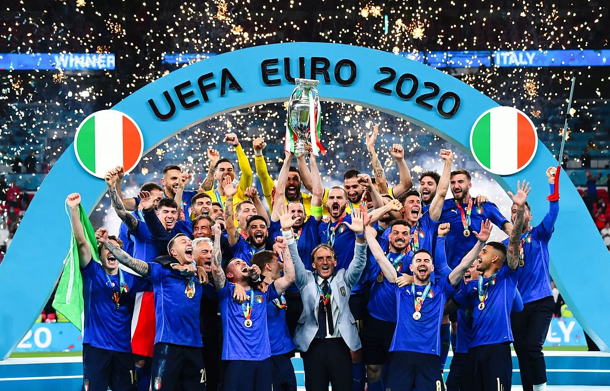 A jubilant Italy after sinking England's hopes in the shootout in the Euro 2020 final (photo: National Herald archives)