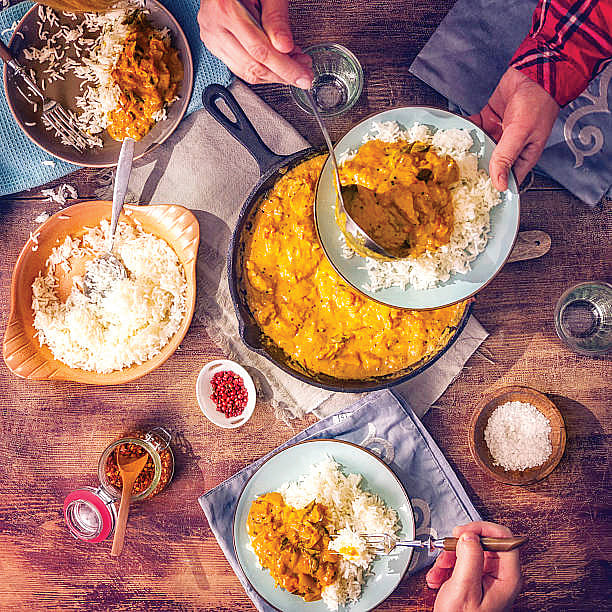 A chicken rassa with rice would be a typical Sunday lunch in Hindu homes of Maharashtra (photo: Denise D'Silva)