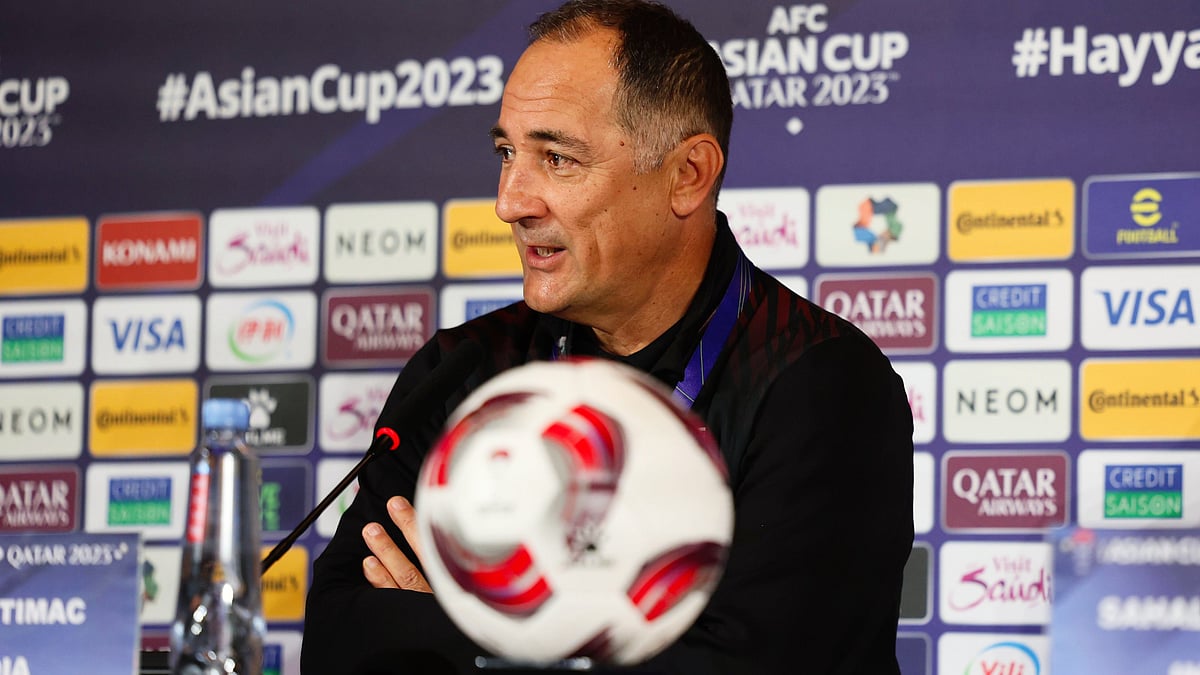 Igor Stimac at the press conference in Doha (photo courtesy: AIFF)