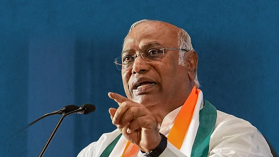 Congress president Mallikarjun Kharge was quoted as saying that Ambedkar foresaw the dangers of blind devotion; be it in politics or religion (photo: @INCIndia/X)