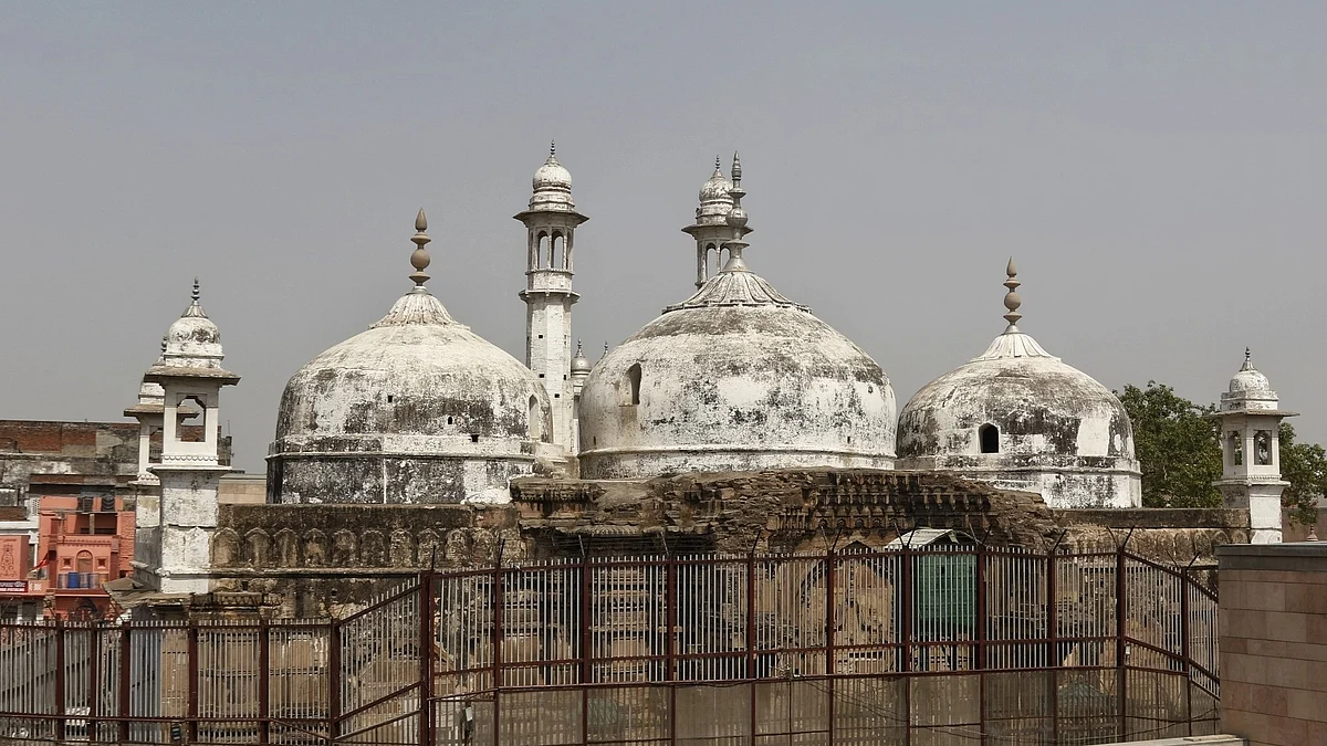 The Gyanvapi mosque (pictured)  is alledged to be constructed on the site of a Hindu temple that was demolished during the 17th century under the rule of Aurangzeb (photo: IANS) 