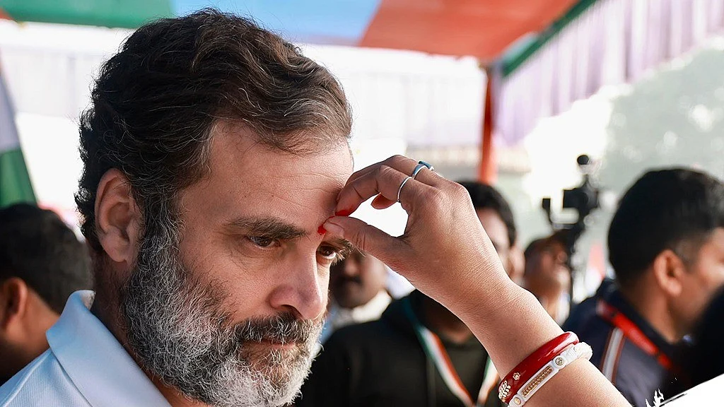 A warrior's welcome meets a son's homecoming for Rahul Gandhi in West Bengal, as he is greeted on arrival with a 'boron' of 'sindoor'er phNota' (photo courtesy @INCIndia/X)