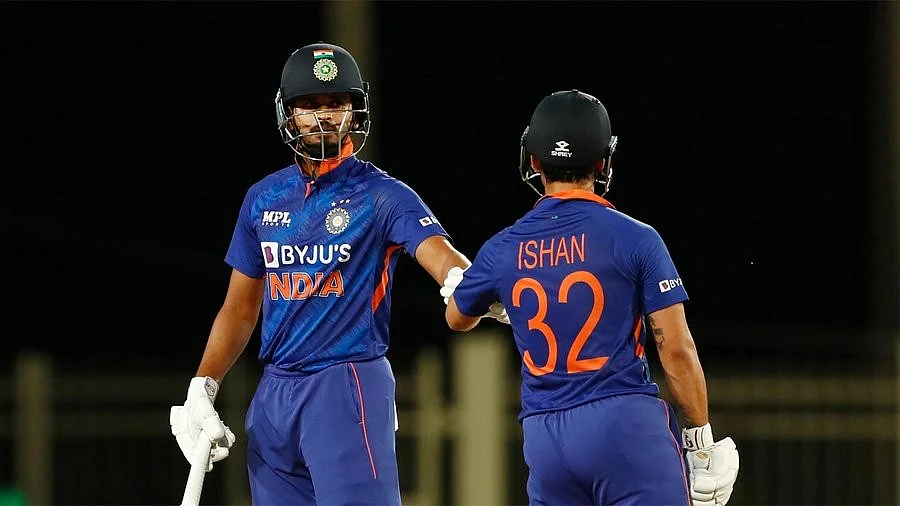 Shreyas Iyer (left) and Ishan Kishan are reportedly in trouble for not playing the Ranji Trophy (photo: @ImTanujSingh/X)