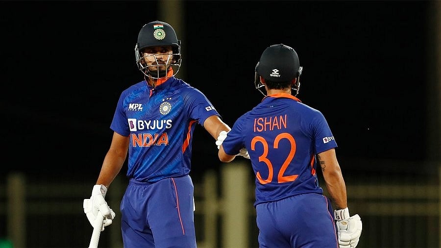 Shreyas Iyer (left) and Ishan Kishan are reportedly in trouble for not playing the Ranji Trophy (photo: @ImTanujSingh/X)