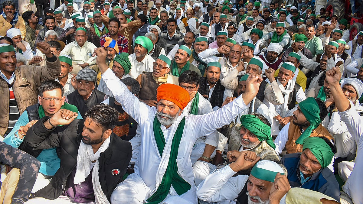 BKU protests in Meerut on Wednesday (photo: PTI)
