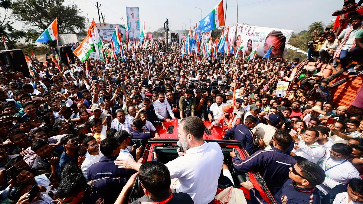 A glimpse of the Bharat Jodo Nyay Yatra (photo: @bharatjodo/X)