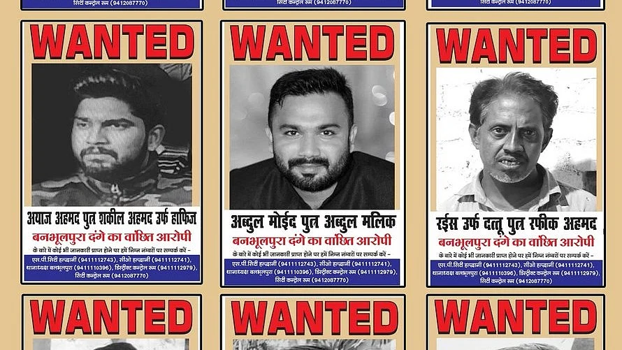 The 9 rioters are wanted for their involvement in the violent clashes that erupted in Haldwani’s Banbhoolpura area over the demolition of a madrasa earlier this month. (photo: @ukcmo/X)