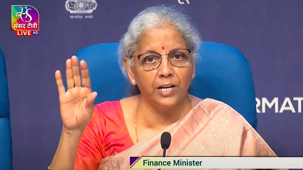 Finance minister Nirmala Sitharaman (screengrab from Sansad TV)