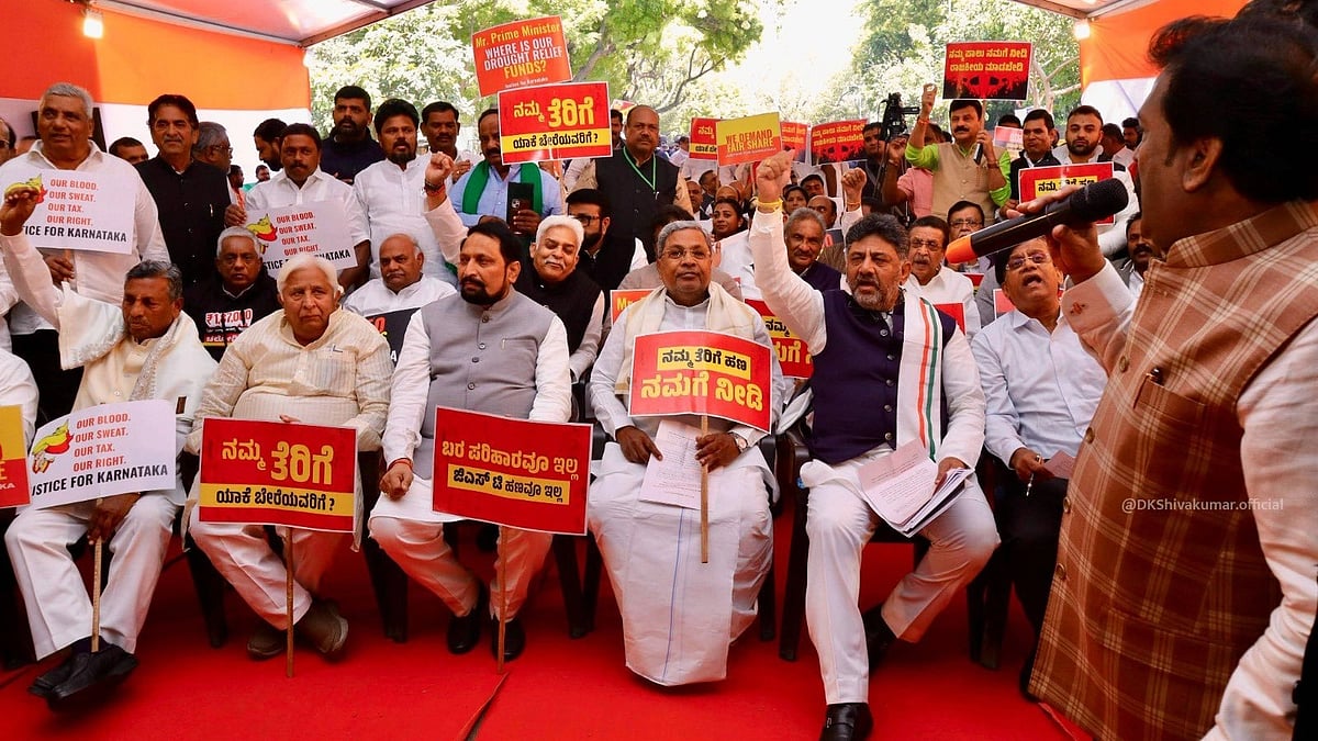 The Karnataka contingent in Delhi (photo: @DKShivakumar/X)