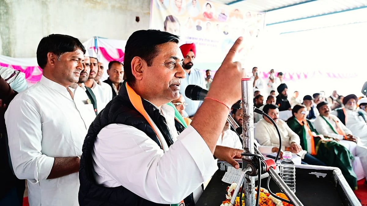 Govind Singh Dotasra at the rally in Dausa (photo: @GovindDotasra/X)