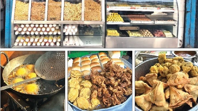 Samosas, fried onion, potato bhajias and plump vadas make for excellent snacks