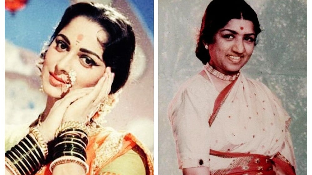 Waheeda Rehman (left) and Lata Mangeshkar