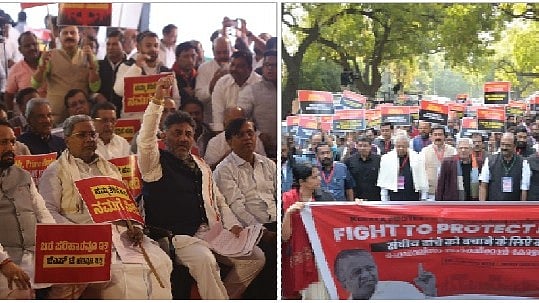 On 7–8 Feb, Delhi saw the Southern states protest against the Centre’s fiscal policies. (Photo: NH)