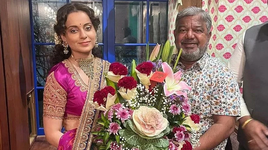 Kangana Ranaut (left) invited to launch the Hindi trailer for Razakar by producer Gudur Narayana Reddy, a BJP member (photo: @Mangesh61015610/X)