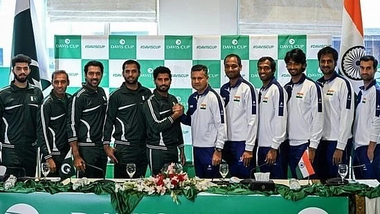 Picture of India, Pakistan players at the draw ceremony. (Courtesy: AITA social media).