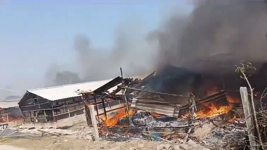 Screengrab from a video of the violence in Sandeshkhali