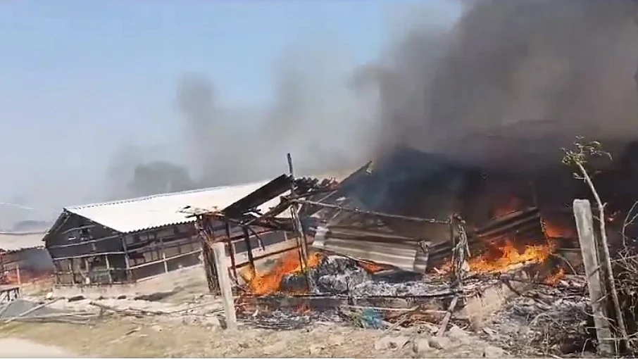Screengrab from a video of the violence in Sandeshkhali