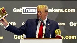 Donald Trump shows off the new sneaker
