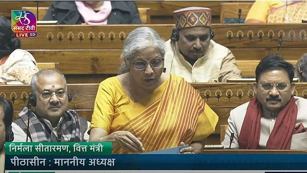 Union finance minister Nirmala Sitharaman released a White Paper criticising the UPA's management of public finances (photo: @sansad_tv/X)