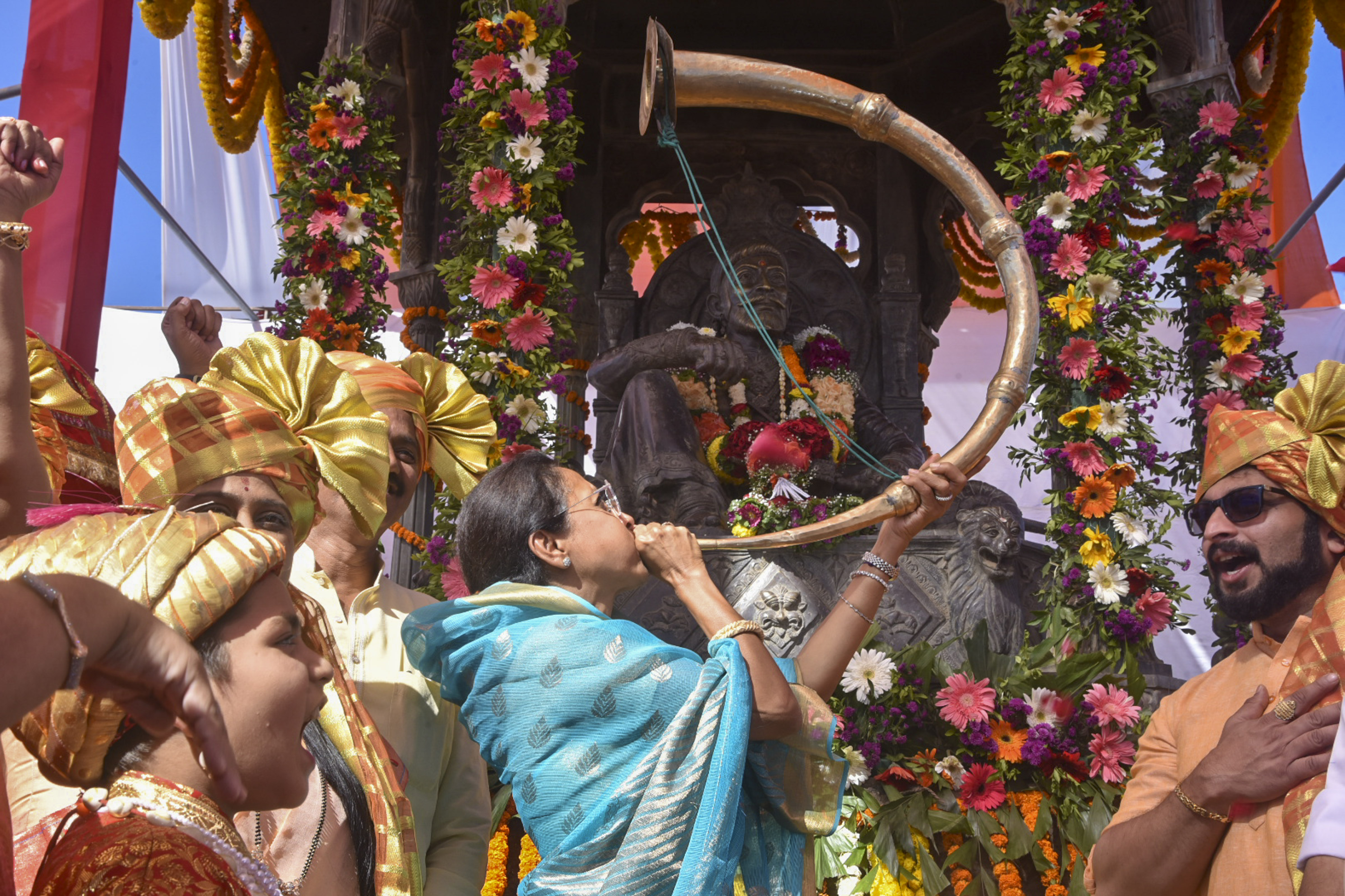 Supriya Sule at Sharad Pawar's NCP symbol launch (photo: PTI)