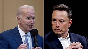 Tesla employee Justin McCauley arrested in Texas for threatening to kill Biden (left) and Musk (photo: IANS)
