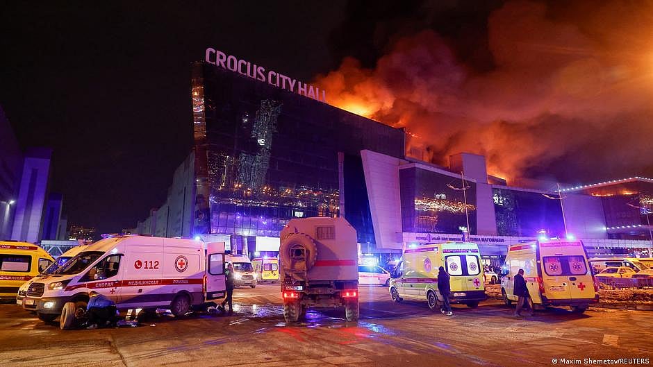 Moscow concert hall: Dozens dead after blast, shooting