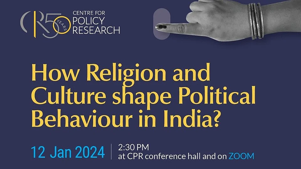Poster of a seminar series on 'How India Votes' by the Centre for Policy Research focuses on 'How Religion and Culture Shape Political Behaviour in India'—doubtless a hot potato topic (photo courtesy @CPR_India/X)   