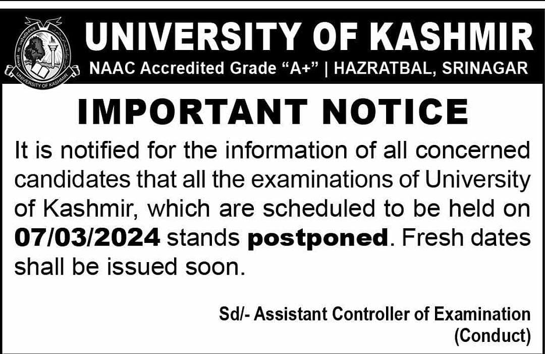 Jammu & Kashmir: Teachers at PM's rally so schools, universities postpone exams?