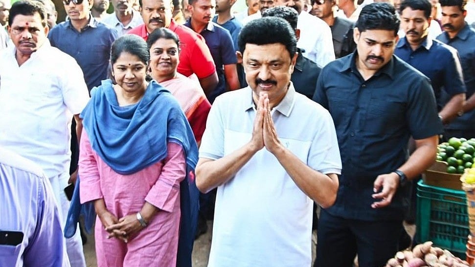 M K Stalin attacked Prime Minister Narendra Modi for trying to take away the rights of states (photo: @KalaignarPonnu/X) 