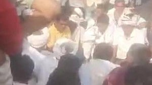 The families of victims protest on Bainada Shreeji road on 24 March (photo: IANS)