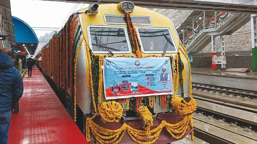 The Srinagar to Sangaldan train service was flagged off (virtually) by PM Modi on 20 February 2024 (photo: Getty Images)
