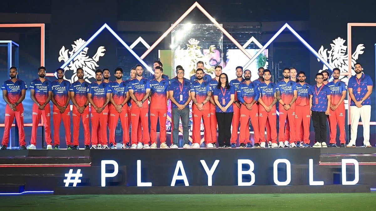 RCB team members at the RCB Unbox event in Bengaluru on 19 March 2024 (photo: RCB)