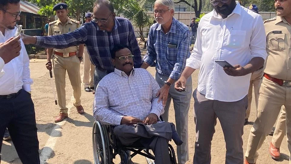 Saibaba was lodged in the Nagpur Central Jail since 2017 after his conviction by a trial court in Maharashtra's Gadchiroli district (photo: family of GN Saibaba)