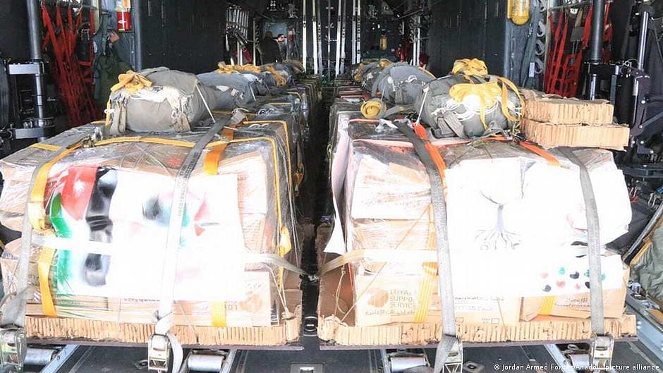 Humanitarian aid from the US on its way to the Gaza Strip for air drops (photo: DW)