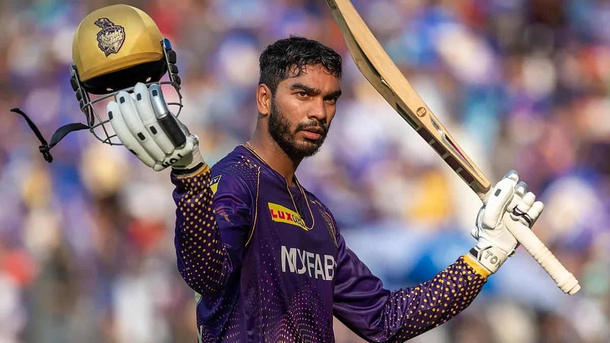 Iyer after completing his century against MI last season. (photo: BCCI)