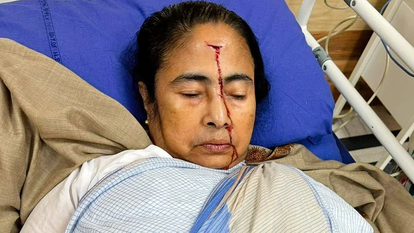 Banerjee was taken to the SSKM hospital, where she underwent stitches and medical tests. (photo: @AITCofficial/X)