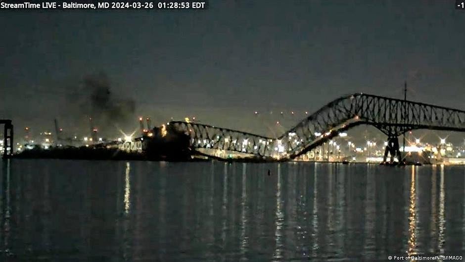 Francis Scott Key Bridge collapses into the water in Baltimore on 26 March (photo: DW)