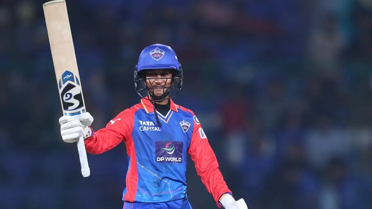Jemimah Rodrigues on reaching 50 off 27 balls against Mumbai Indians on Tuesday. (photo: BCCI)