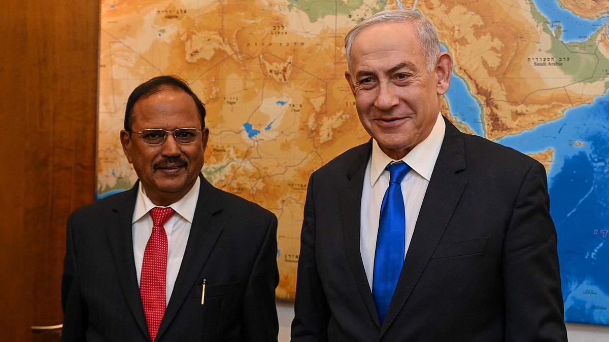 National Security Adviser Ajit National Security Adviser Ajit Doval (pictured left) during a meeting with Israeli Prime Minister Benjamin Netanyahu, on 11 March (photo: PTI)