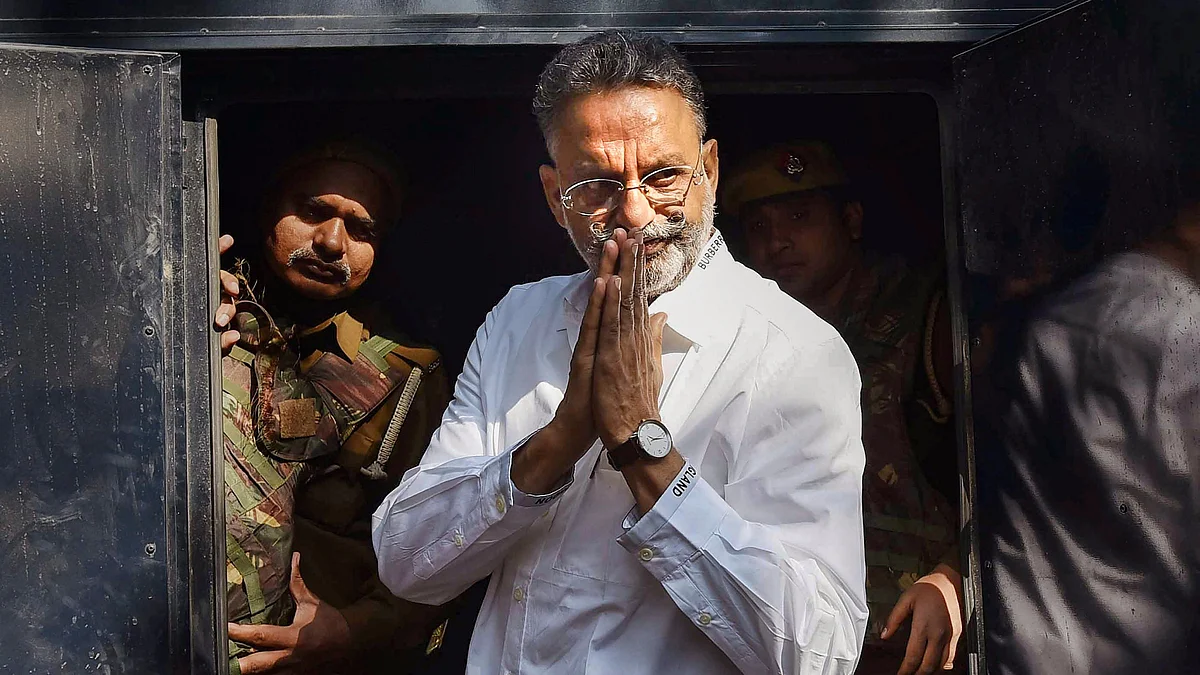 Mukhtar Ansari, jailed UP gangster and politician, died of cardiac arrest in a hospital in Banda on Thursday, 28 March. (photo: PTI)