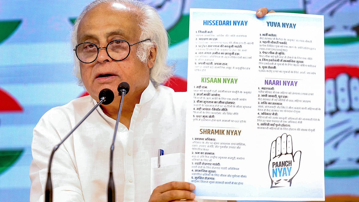 Congress leader Jairam Ramesh at a press conference at the AICC headquarters in New Delhi (photo: PTI)