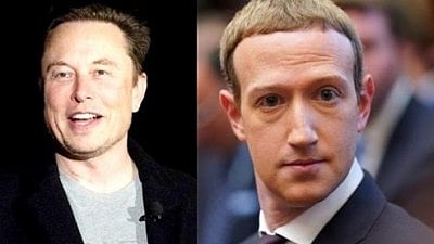 During a massive outage across Meta platforms, Elon Musk (left) taunted Mark Zuckerberg with a meme (photo: IANS)