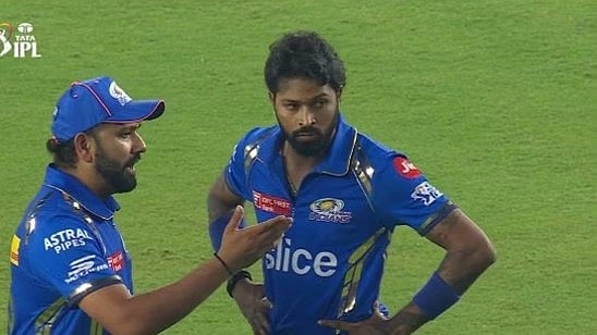 Rohit Sharma and Hardik Pandya during the IPL match (photo courtesy: BCCI)