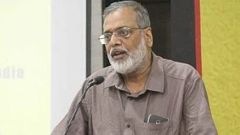 NewsClick founder and editor-in-chief Prabir Purkayastha (photo: @_RajPatel/X) 