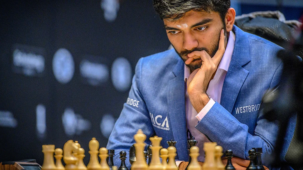 D Gukesh during his round 10 match against Russian GM Ian Nepomniachtchi in Toronto on 15 April (photo: PTI)